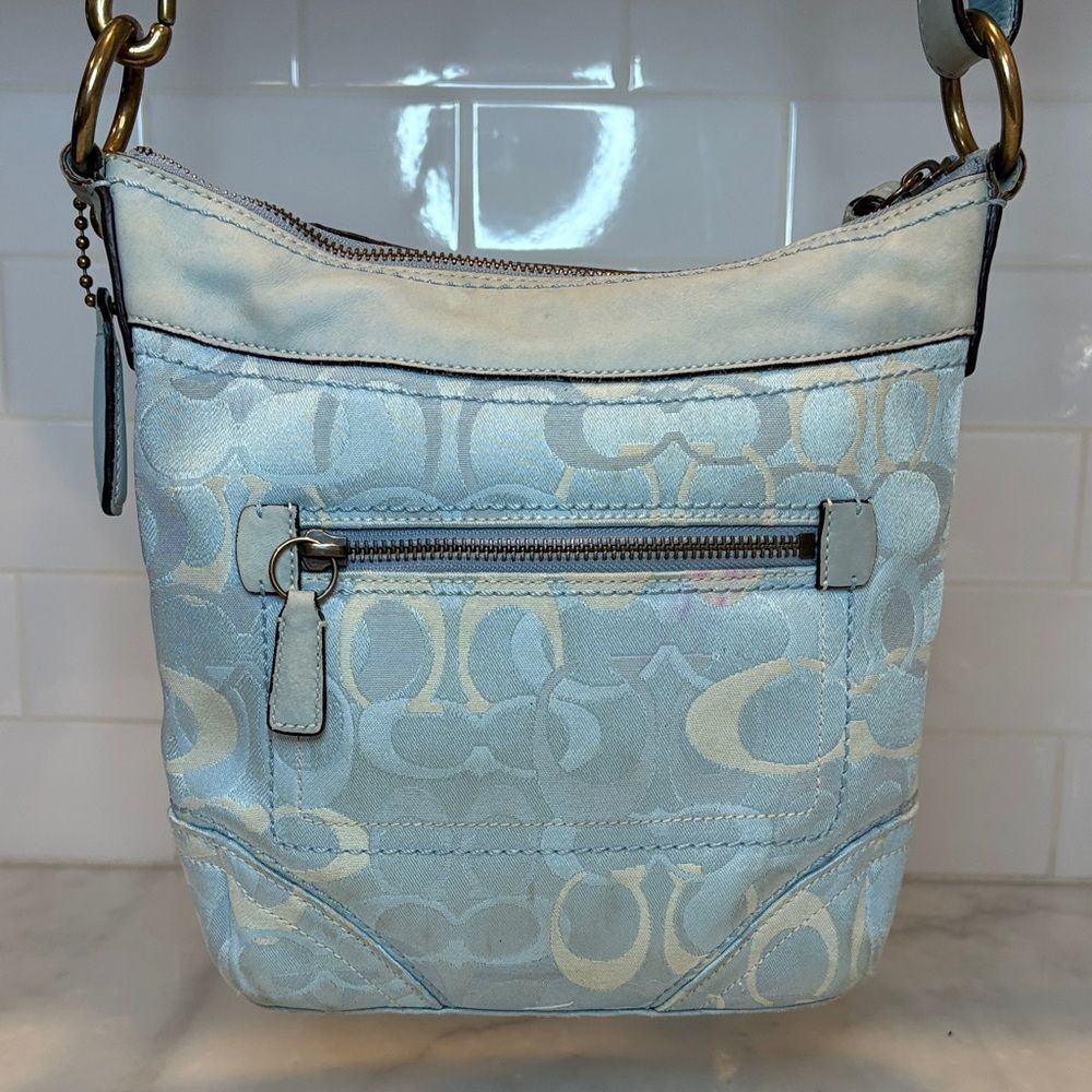 Coach Bag Purse Handbag Crossbody Y2K Optic Signature Canvas / Leather Duffel - Picture 5 of 16